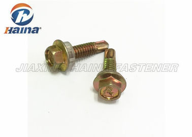 BACCANO 7504 viti di perforazione placcate zinco giallo di auto della testa esagonale e rondella di EPDM