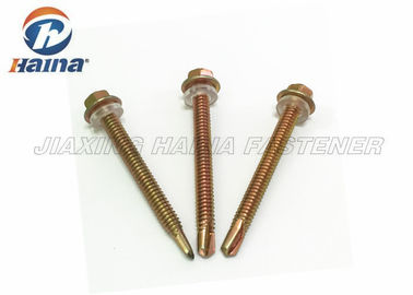 BACCANO 7504 viti di perforazione placcate zinco giallo di auto della testa esagonale e rondella di EPDM