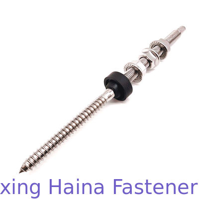 Bulloni del gancio di SS304 M10 200mm 250mm con 3 dadi della flangia